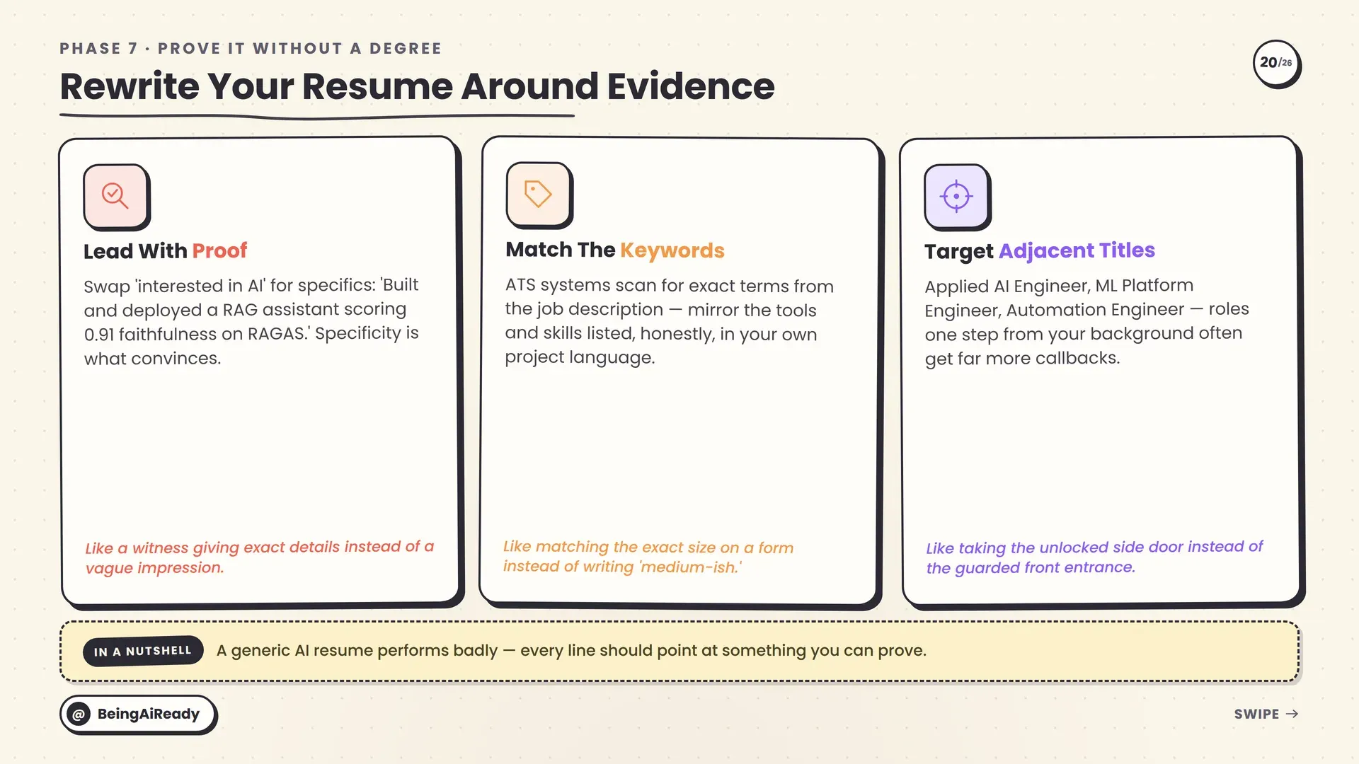 Rewriting your résumé for AI roles: leading with proof, matching keywords, and targeting adjacent job titles