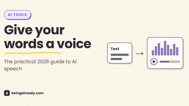A clean studio waveform comparing AI voice generators and text-to-speech tools for creators, businesses, and developers