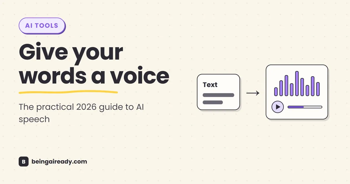 A clean studio waveform comparing AI voice generators and text-to-speech tools for creators, businesses, and developers